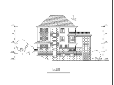 现代简约别墅建筑 施工图