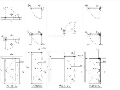 吊轨推拉门折叠门节点 施工图