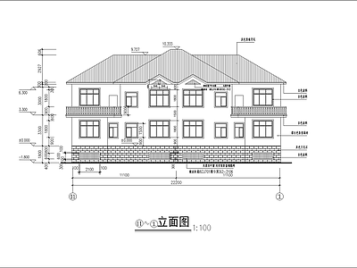 旅游度区乡村别墅楼建筑 施工图