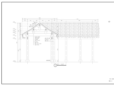 中式仿古廊架茅草廊架节点 施工图