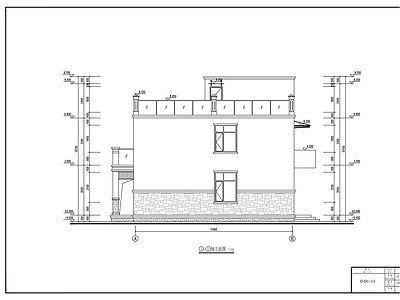 二层现代平顶乡村别墅建筑 施工图