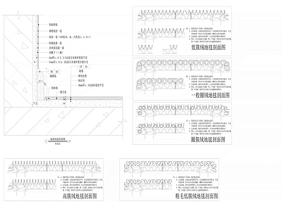 地面地毯节点 施工图