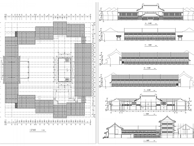 徽派四合院建筑 施工图