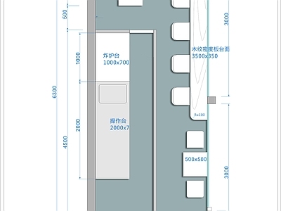 小吃店炸串室内 施工图