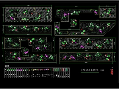 日式庭院景观微地形景观等高线景观 施工图