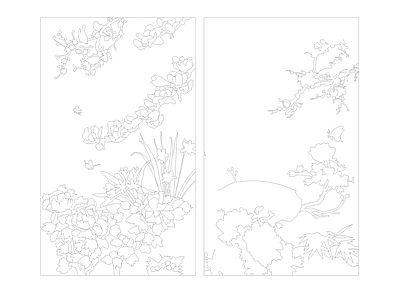 梅花背景墙水刀拼花图库