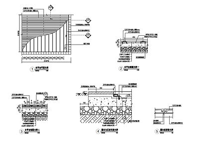 室外防腐木铺装做法详图 施工图