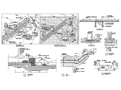 假山置石景石步道详图 施工图