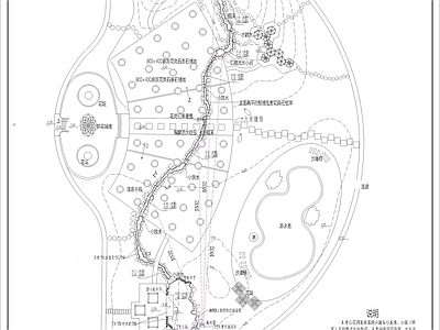 中心花园水景系统平面图