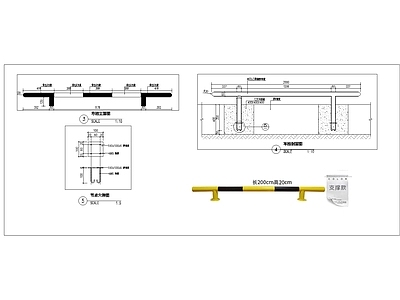 铁艺车挡详图 施工图