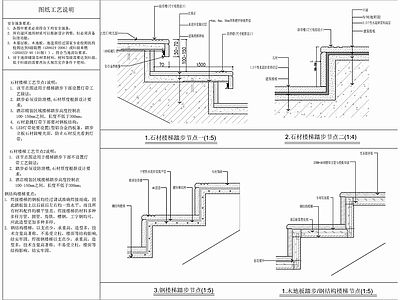 石材梯步节点大样 施工图