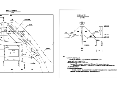 泄洪洞出口土石围堰平面断面图 施工图