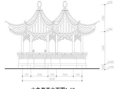 中式亭子节点详图 施工图