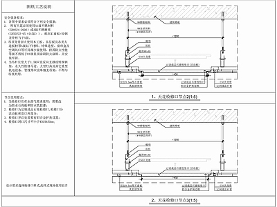 天棚检修口节点大样施工详图 天棚吊顶