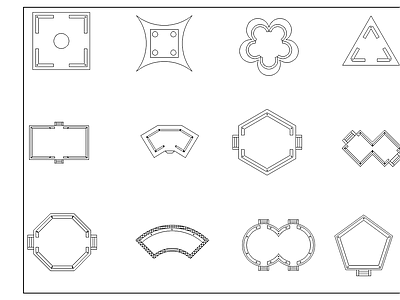 建筑常用亭子平面图块