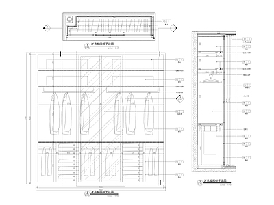 别墅衣柜样式节点大样图 施工图 柜类