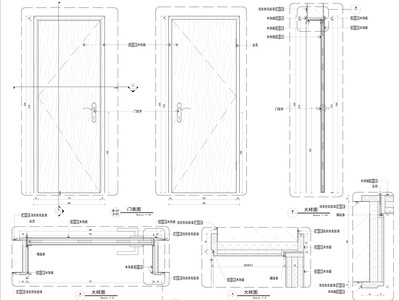 门大样节点 施工图 通用节点