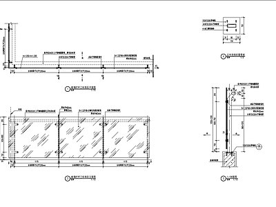 玻璃栏杆二节点 施工图