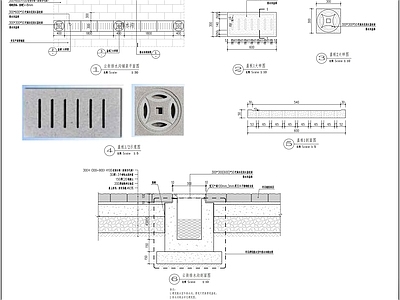 景观排水沟节点详图 园林景观给排水