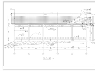 钢结构长廊架 施工图