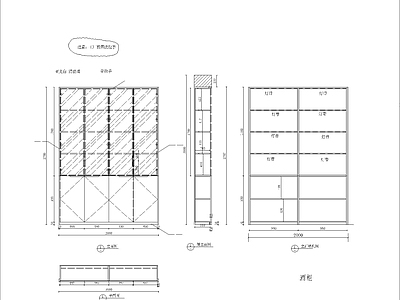 现代装饰柜书柜节点详图 柜类