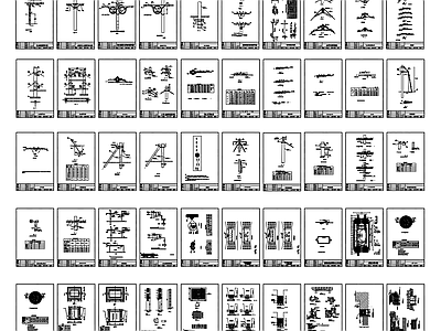 架空光缆管道结构过水渠过桥节点图