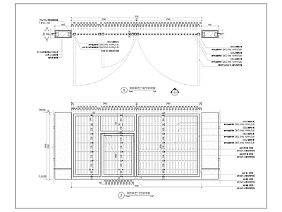 此入口铁艺门详图 施工图 通用节点