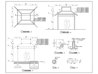 景观亭详图 施工图