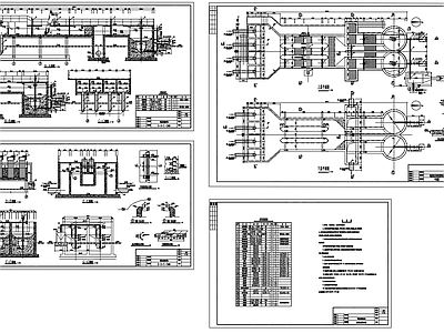 细格栅旋流沉沙池平面剖面图 施工图