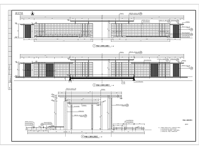 中轴入口廊架详图 施工图