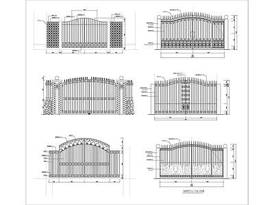 铁艺大门节点详图 通用节点