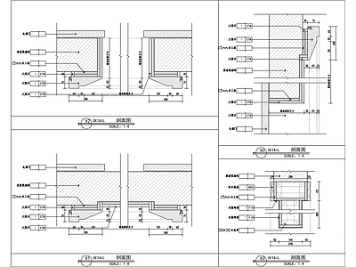 电梯门套垭口门套剖面大样节点详图 通用节点