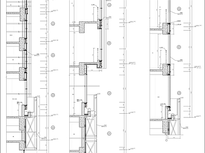石材玻璃幕墙墙身节点详图 节点