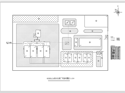 6000吨啤酒废水处理平面图 高程图