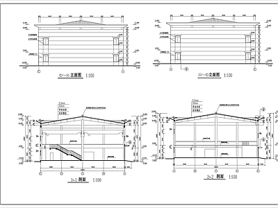 多层生产车间建筑 施工图 工业建筑