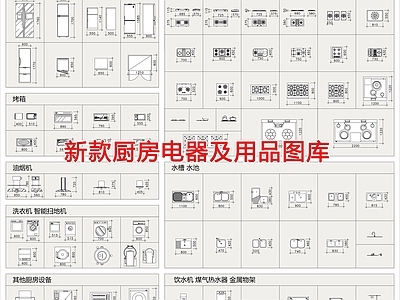 新款厨房电器及用品 图库