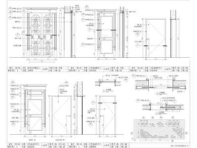 豪宅欧式推拉门节点 施工图