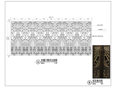 铁艺折叠门节点 施工图