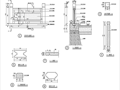 石栏杆大样图 施工图