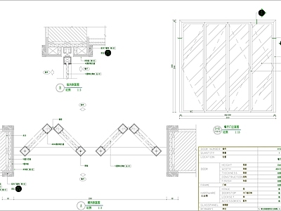 餐厅折叠门节点 施工图