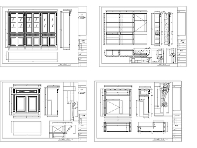 大平层实木柜节点 施工图 柜类