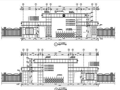 入口大门详图 施工图