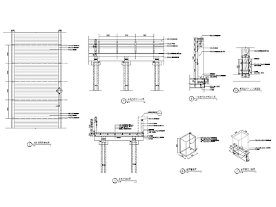 广场木栈道栏杆详图 施工图