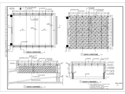 车库入口廊架节点 施工图 建筑通用节点