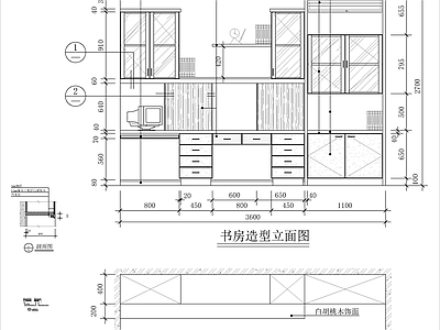 书架柜子节点 施工图 柜类