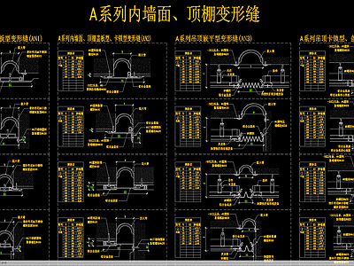 内墙面顶棚变形缝节点 施工图 建筑通用节点