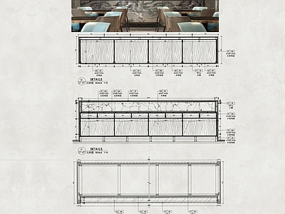 现代风格水吧台 施工图 节点