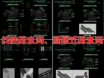 现代小区线性截水沟大样图