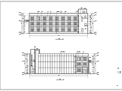 现代简约风格多层生产车间建施图 工业建筑