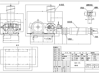 SSR罗茨风机外形图节点 施工图